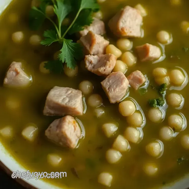 Authentic Mexican Pozole Verde – A Fresh and Flavorful Hominy Stew presentation