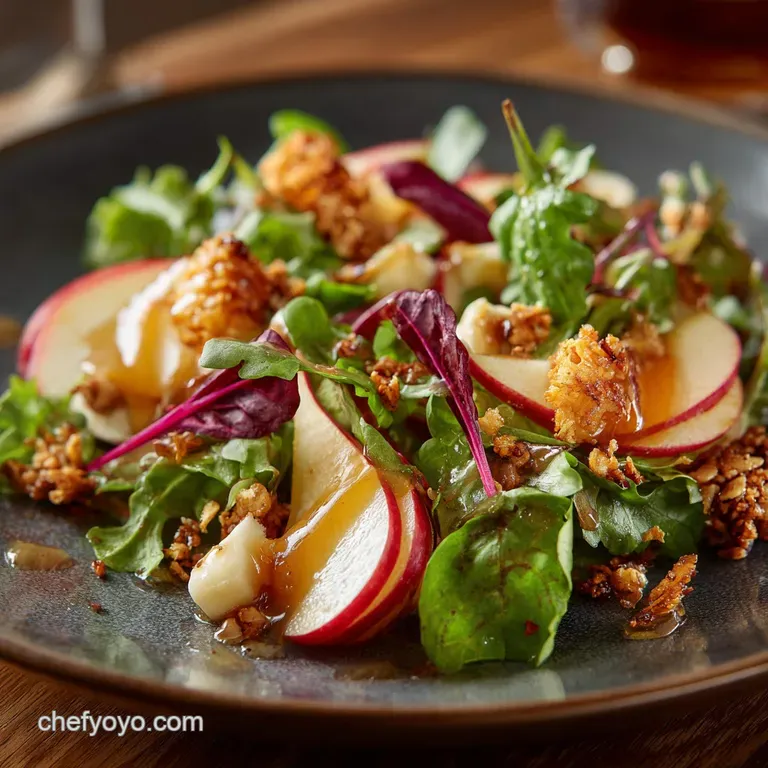 Autumn Apple and Pear Salad with Maple-Cider Vinaigrette and Toasted Pecans presentation