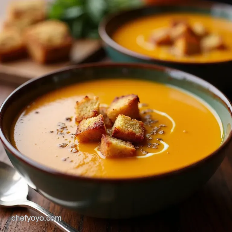 Autumnal Bliss Creamy Pumpkin Soup presentation