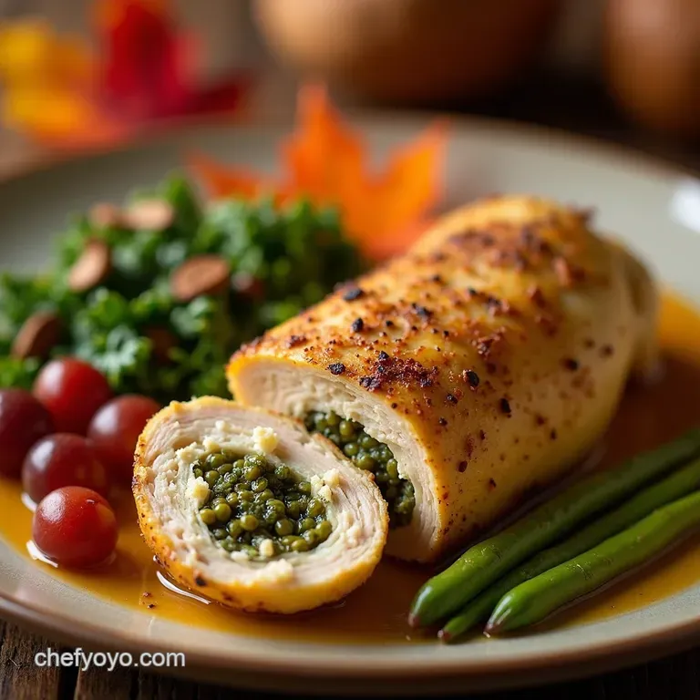 Autumns Embrace Butternut Squash Spinach Stuffed Chicken presentation