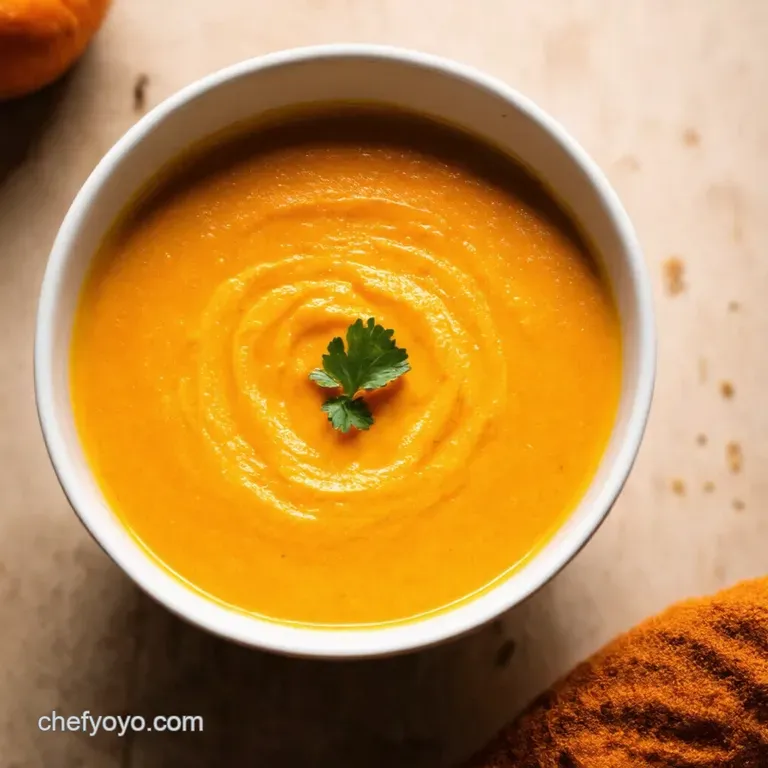 Autumns Embrace Creamy Spiced Sweet Potato Soup presentation