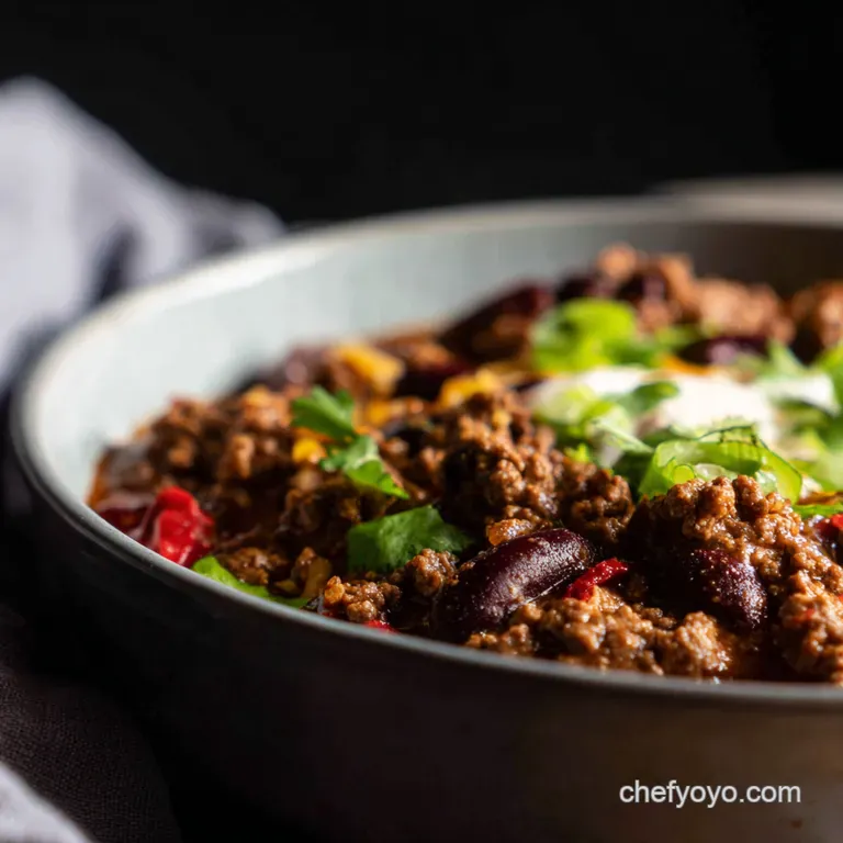 Awardwinning Weeknight Ground Beef Chili presentation