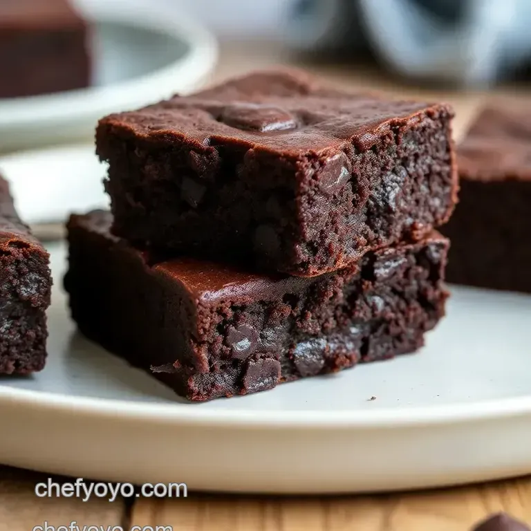 Delightfully Dark Chocolate Brownies presentation