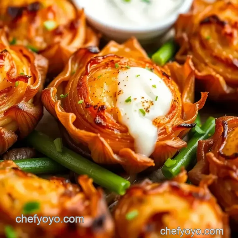 Spicy Baked Blooming Onion: a Guilt-Free Indulgence presentation