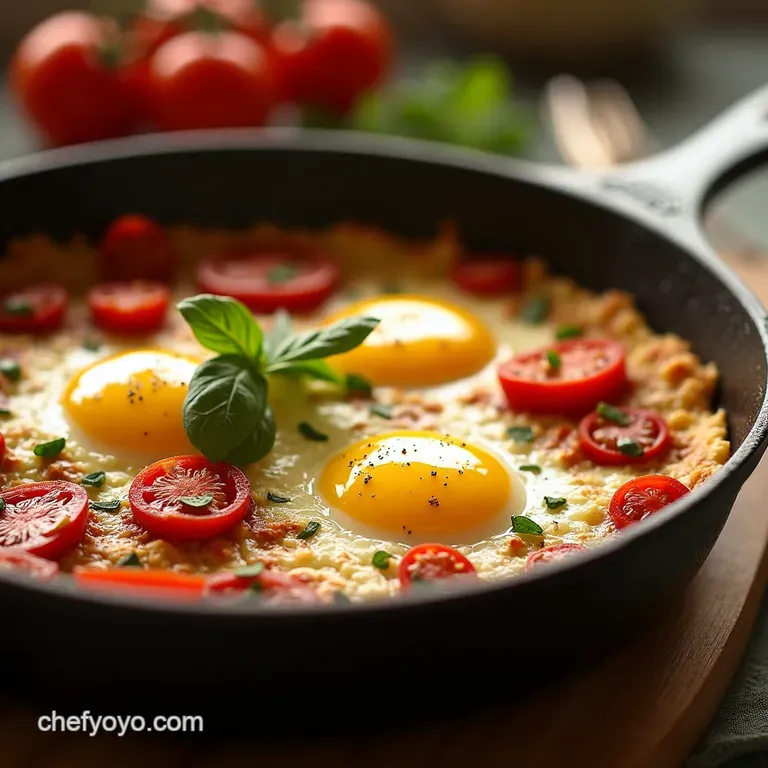 The Aegean Sunrise Onepan Baked Feta and Eggs with Cherry Tomatoes presentation