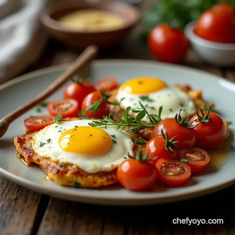 The Aegean Sunrise OnePan Baked Feta and Eggs with Cherry Tomatoes