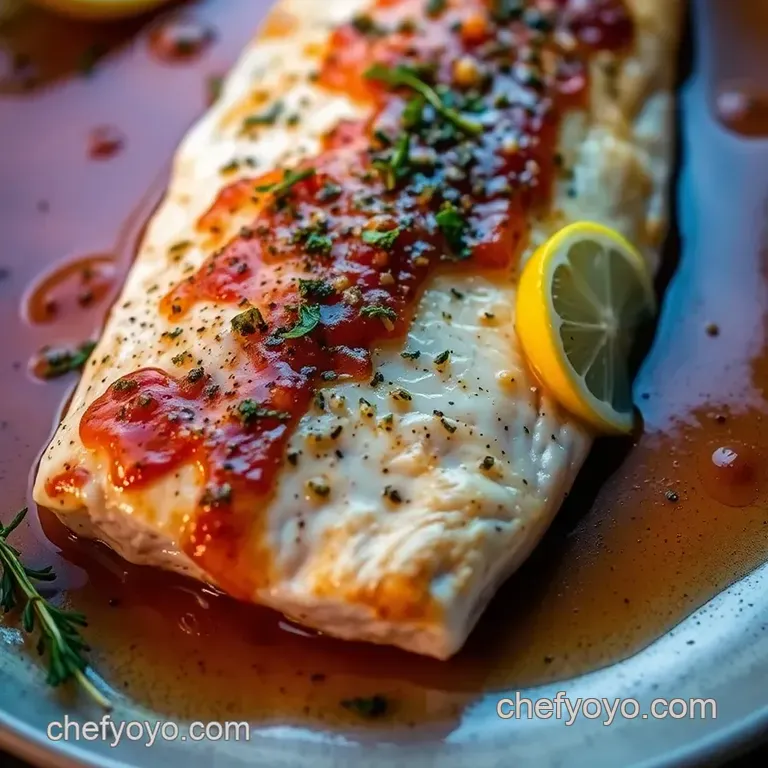 Baked Mahi Mahi with Herb-Citrus Glaze presentation