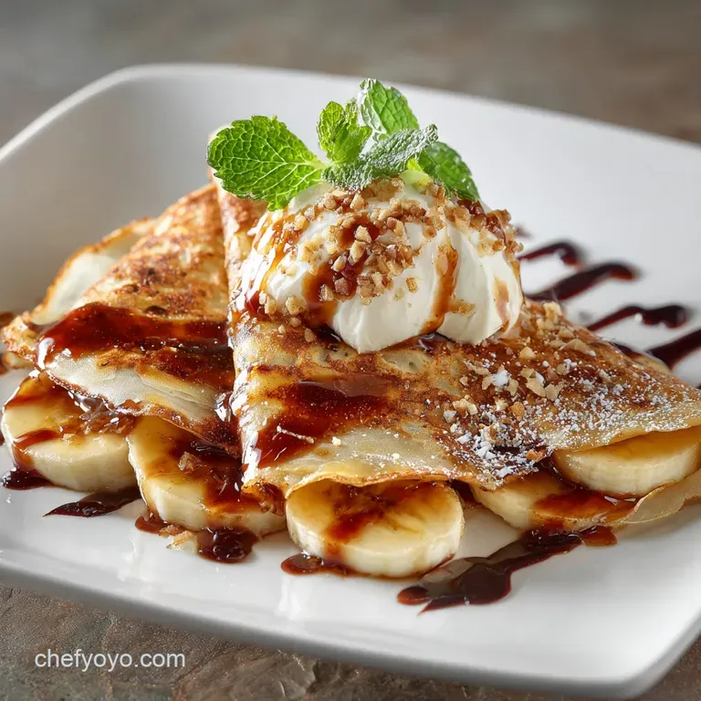 Banana Foster Crepes: Our Decadent Flamb&eacute;ed Weekend Brunch Recipe presentation
