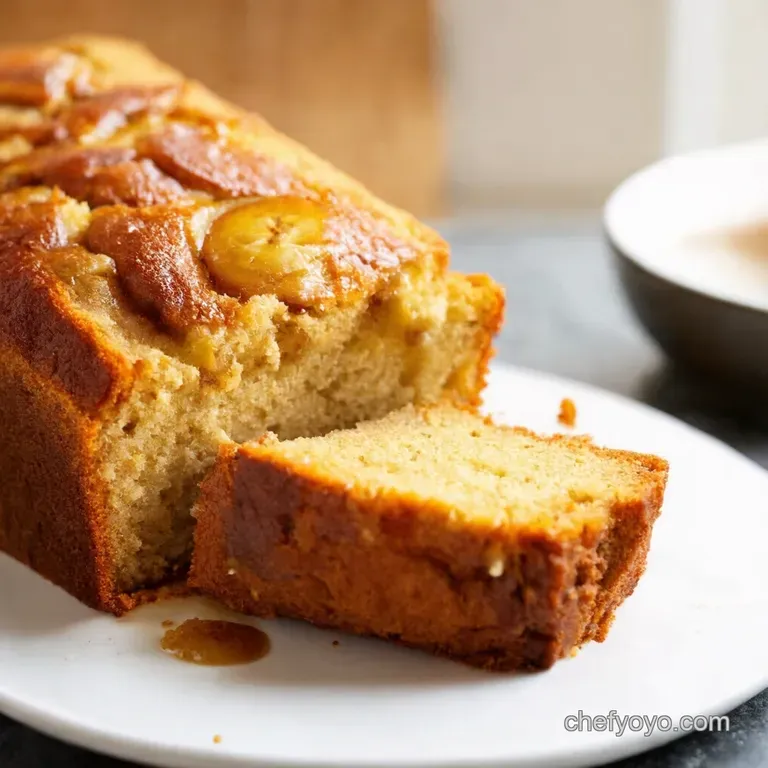 Bananas Foster Banana Bread a Tropical Twist presentation