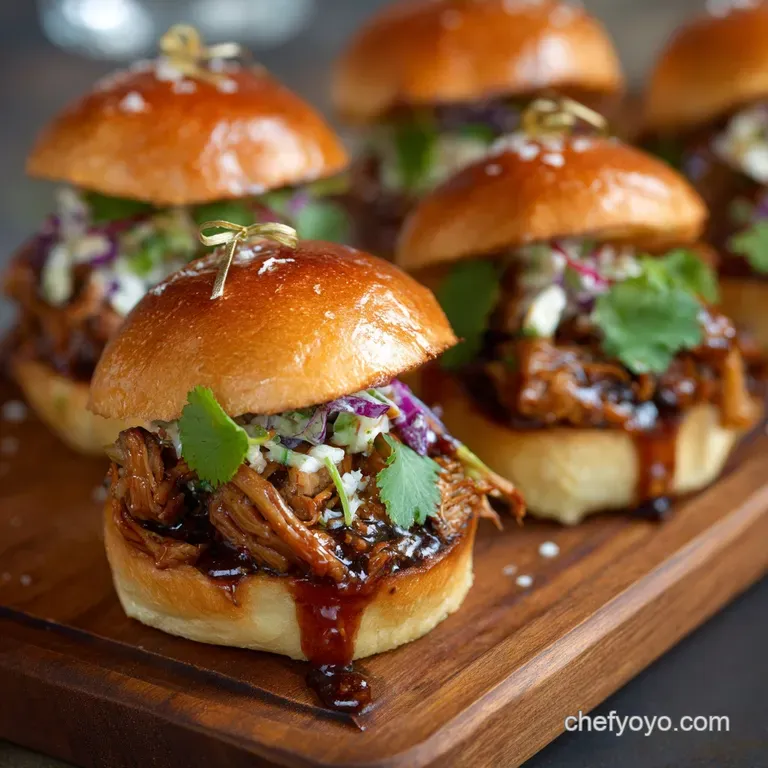 Game Day Finger Foods: Sticky Bbq Pulled Pork Sliders (The Mvp of Buffets) presentation