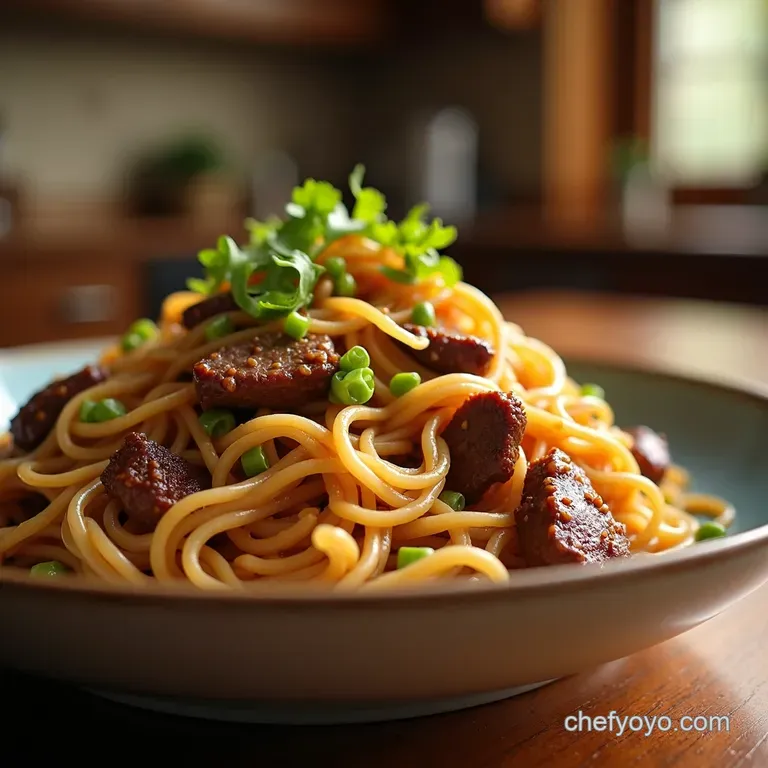 Beef Chow Mein Takeaway Taste Homemade Goodness presentation
