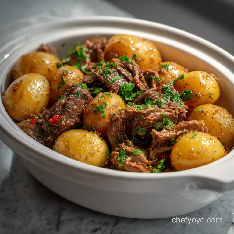 Slow Cooker Crockpot Meal with Beef and Potatoes