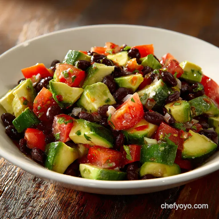 Black Bean Avocado Cucumber and Tomato Salad: the Best Healthy Summer Side presentation