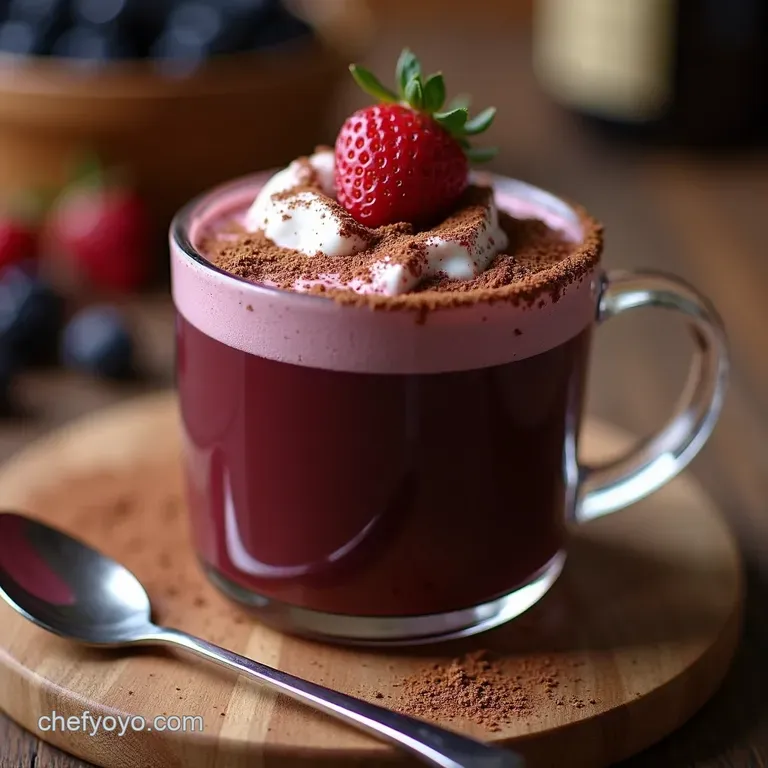 Blackberry Velvet Hot Chocolate presentation