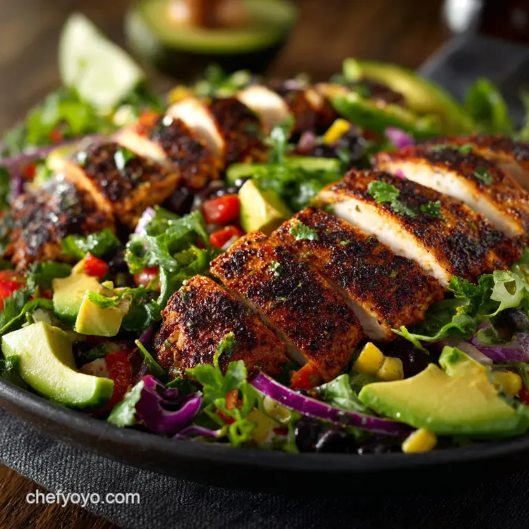 Blackened Chicken Fiesta Salad: Cajun-Spiced Chicken with Zesty Lime Dressing