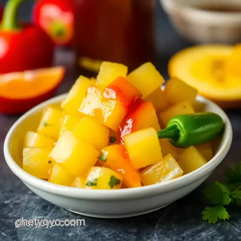 Fiery Pineapple Ghost Pepper Sauce presentation