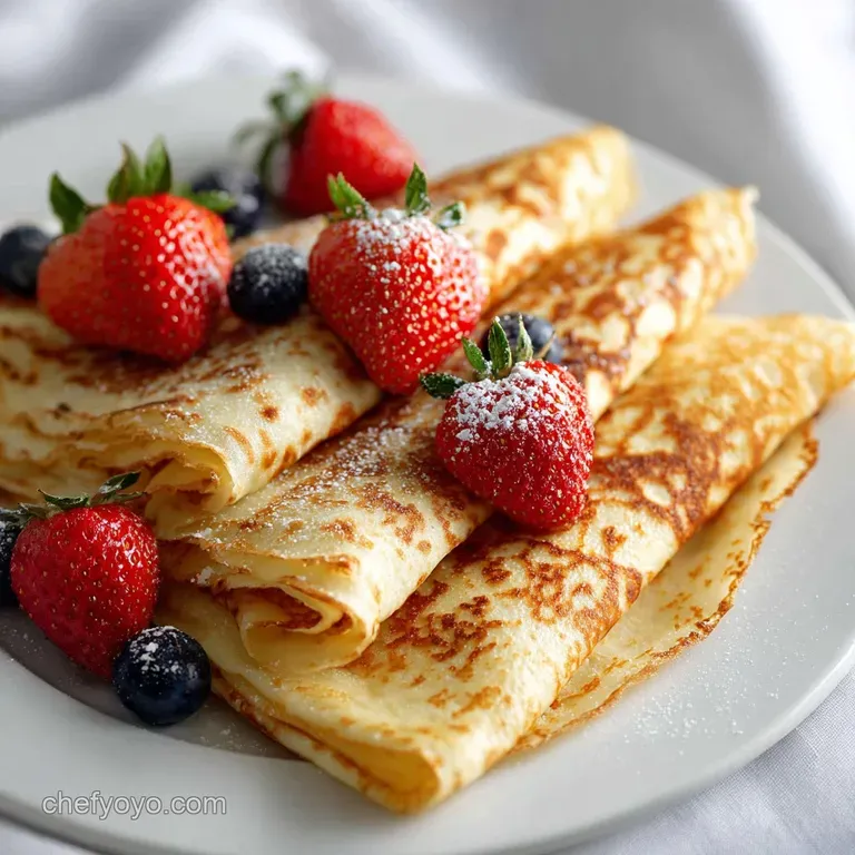 Thin, warm crepe artfully folded, drizzled with rich chocolate sauce, and sprinkled with crunchy nuts. A tasty dessert!