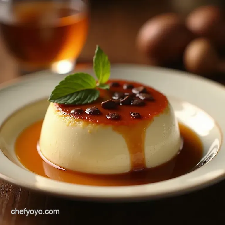 The Czars Cream Boozy White Russian Panna Cotta with Coffee Caramel Drizzle presentation