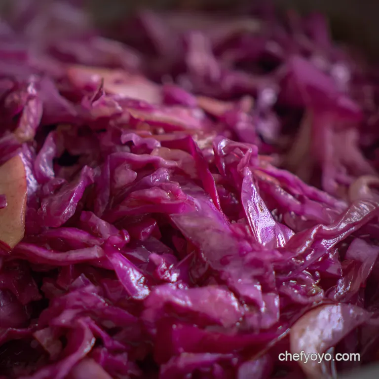 Braised Red Cabbage with Apples and Balsamic presentation
