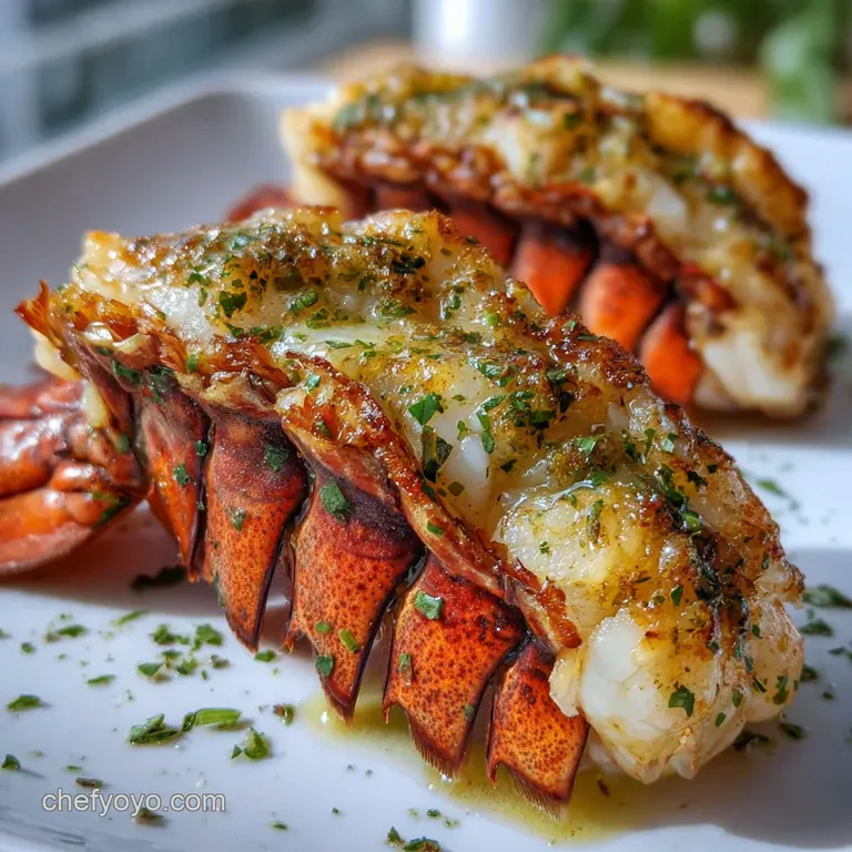Lobster Tail: Broiled Split with Garlic-Herb Butter