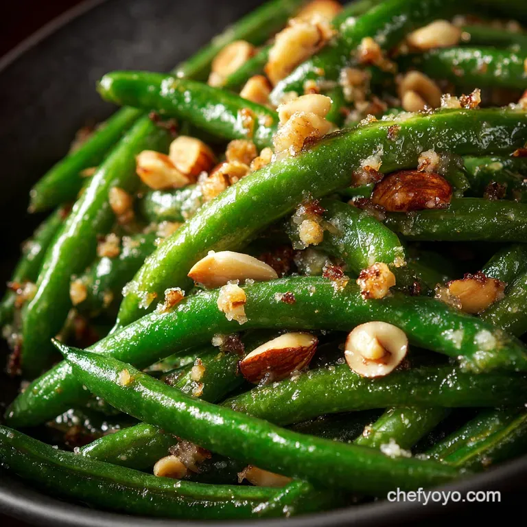 Green Beans: Cheffy Brown Butter Hazelnut Recipe presentation