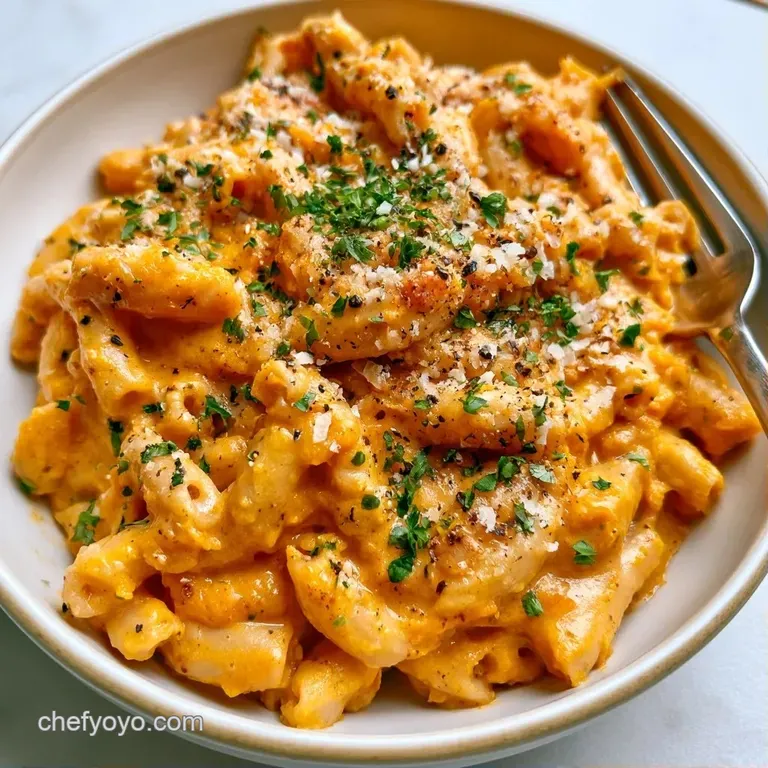 Butternut Squash Chickpea Mac Cheese - appetizing dish ready to serve
