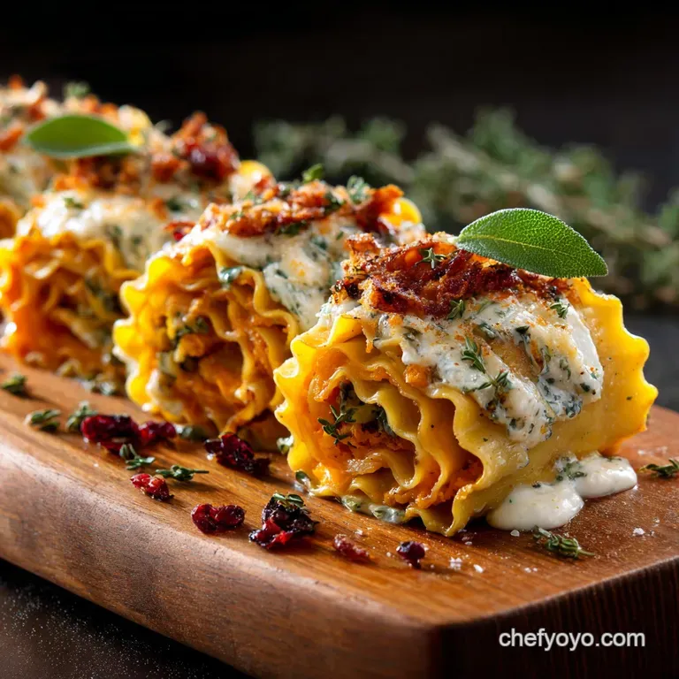 Butternut Squash Lasagna Roll Ups with Browned Butter Sage