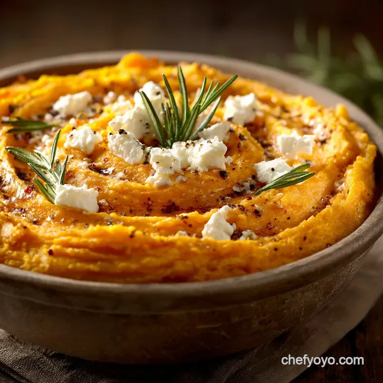 Creamy Butternut Squash Mash with Goat Cheese and Rosemary Autumnal Elegance