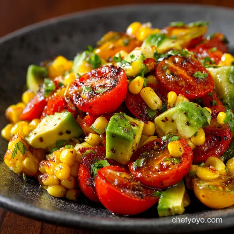 Corn Avocado and Tomato Salad with Zesty Lime Dressing Easy BBQ Side