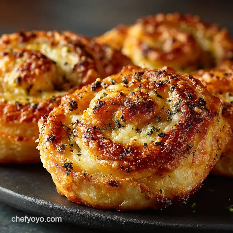 Cheddar Chive Pinwheel Pastries presentation