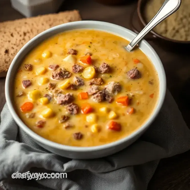 Cheeseburger Chowder Soup: A Cozy Classic with a Twist presentation