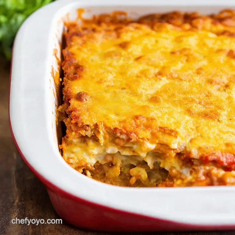 Cheesy Chicken Tortilla Stack Mexican Lasagna presentation