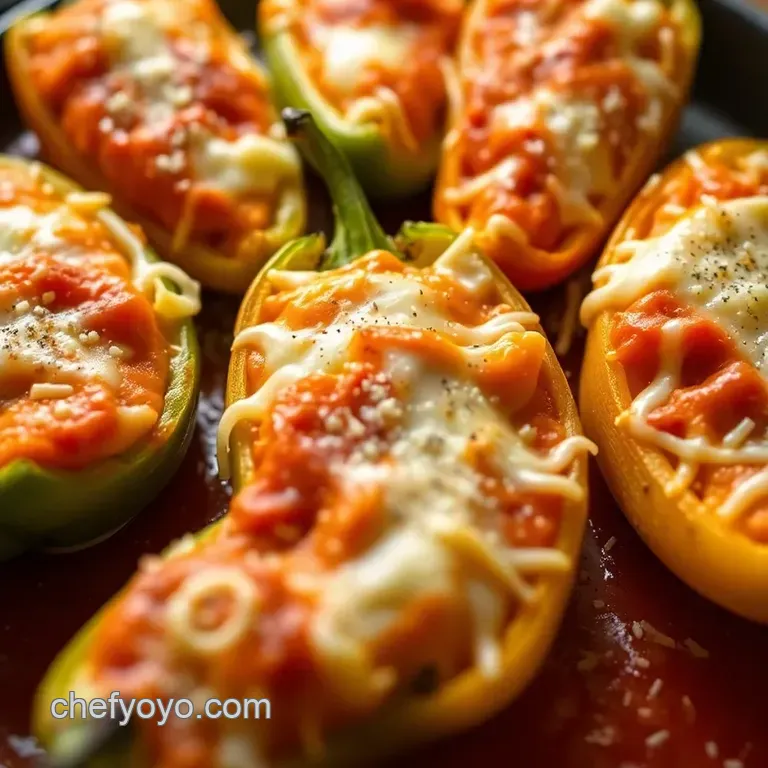 Cheesy Delight: Stuffed Banana Peppers presentation