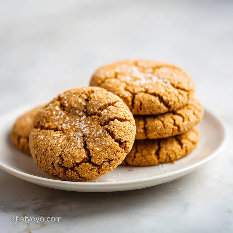 Warm, soft brown sugar cookie on a white plate, flecks of salt. Crumbs scattered around hint at the delightful texture of ...