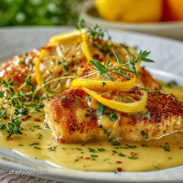 Chicken Francese with Lemon Butter Sauce Golden Cutlets in a Zesty Pan Sauce presentation