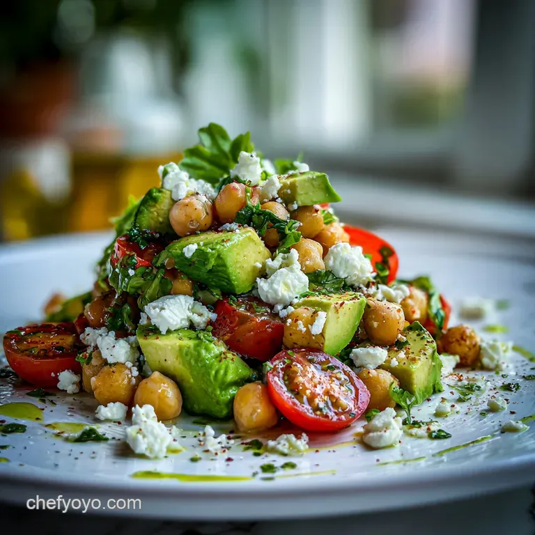 Chickpea Feta Avocado Salad