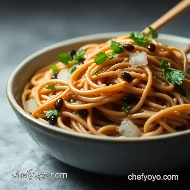 Chilled Sesame Soba Noodles with Soy-Ginger Dressing presentation