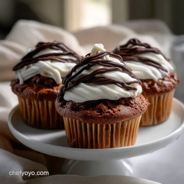 Spooky Chocolate Mummy Cupcakes Recipe presentation
