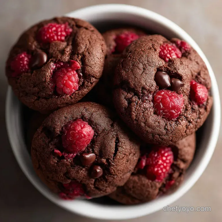 Chocolate Raspberry Cookies: Fudgy and Tart