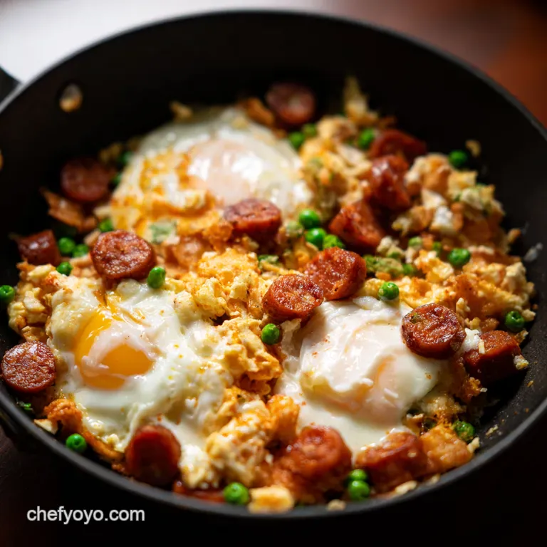 Chorizo & Eggs Fiesta Scramble presentation