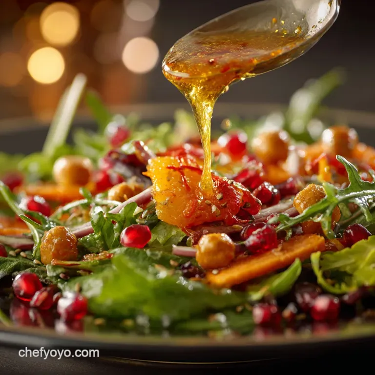 Christmas Salad with Honey Mustard Dressing and Spiced Pecans presentation
