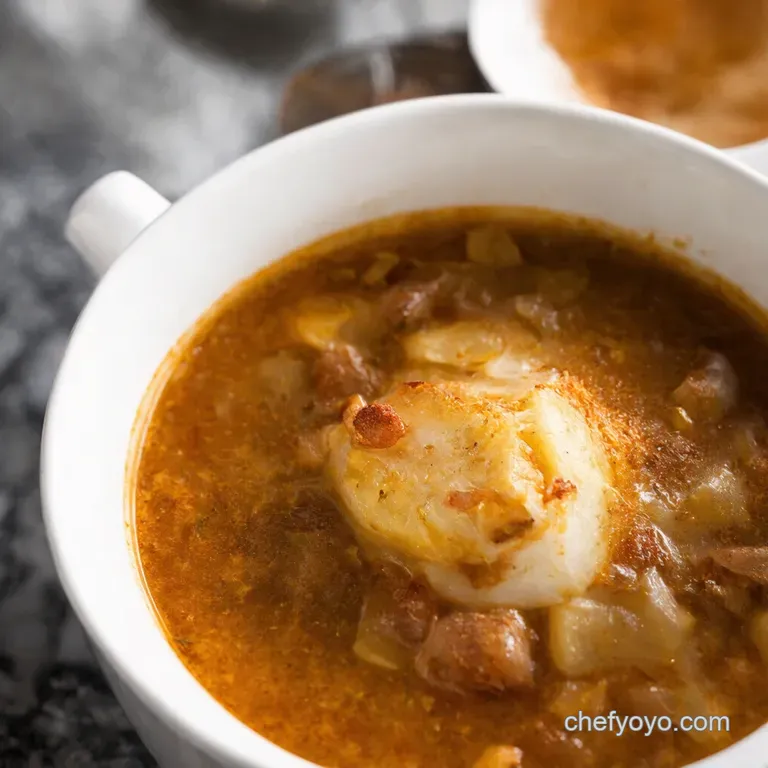 Classic French Onion Soup &Agrave; La Maison presentation