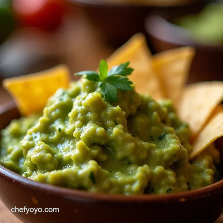 The Perfect Pinch of Lime Classic Restaurantstyle Guacamole presentation
