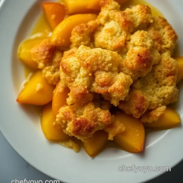 Classic Southern Peach Cobbler presentation