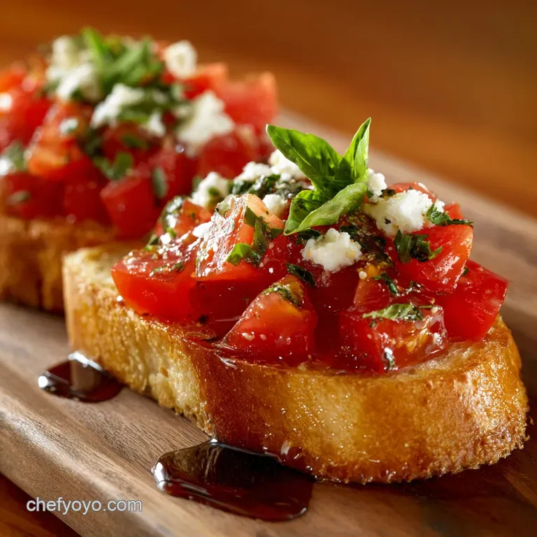 Bruschetta with Tomato and Basil: Italian Sunshine on Crispy Toast presentation