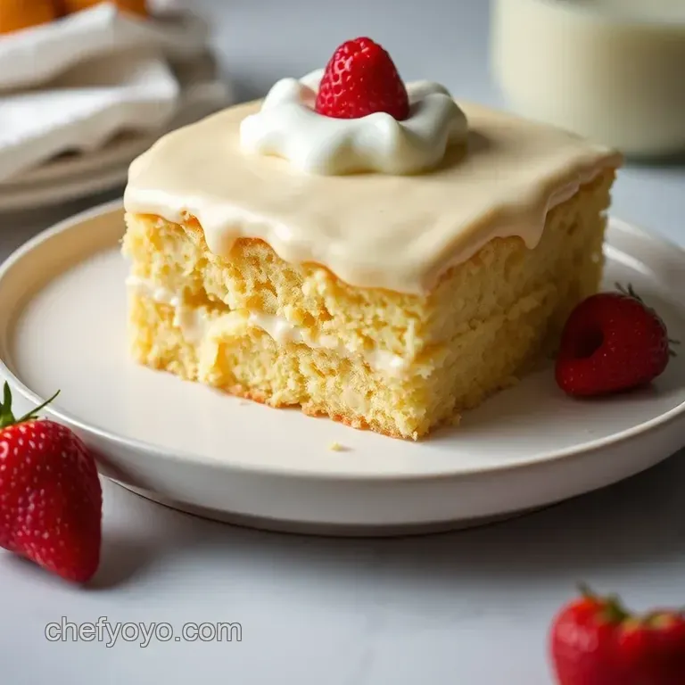 Classic Tres Leches Cake: A Decadent Milky Delight presentation