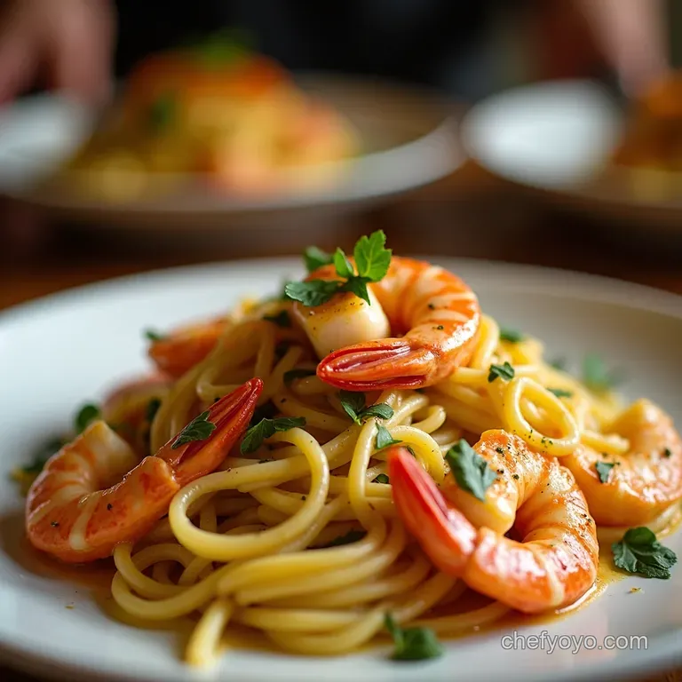 Coastal Catch Linguine presentation