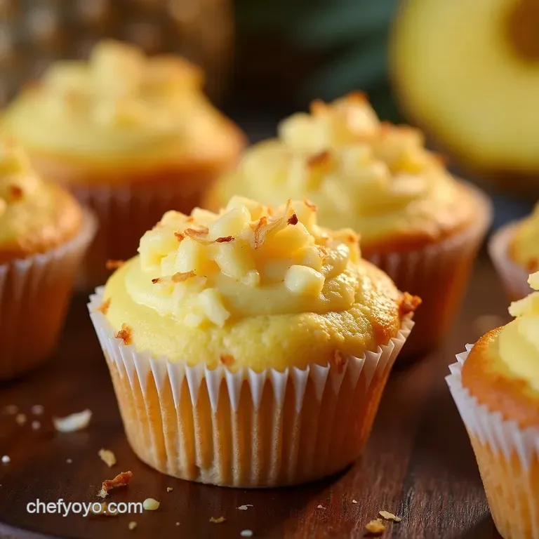 Light Luscious Tropical Coconut and Pineapple Cottage Cheese Muffins presentation