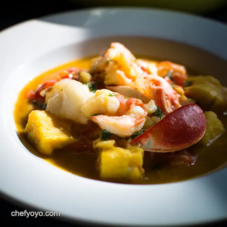 Cornishinspired Seafood Stew with a Hint of Spice presentation