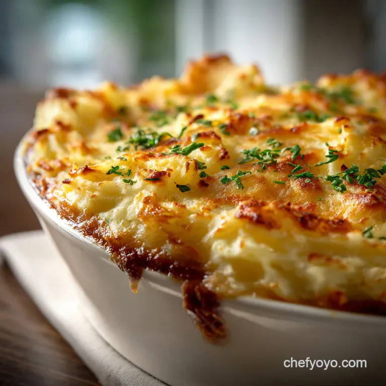 Comfort Foods the Proper Sunday Cottage Pie with Mature Cheddar Mash presentation